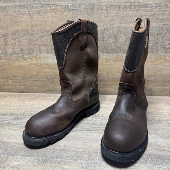 Carhartt CMP1120 Brown Leather Work Boots Men's Size 10 - Picture 1 of 7
